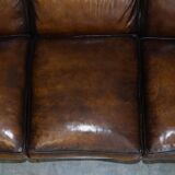 Howard & Son leather canapé, restored vintage, 3-seater