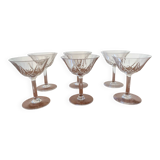 6 Crystal Champagne Coupes Saint-Louis Model Lasalle