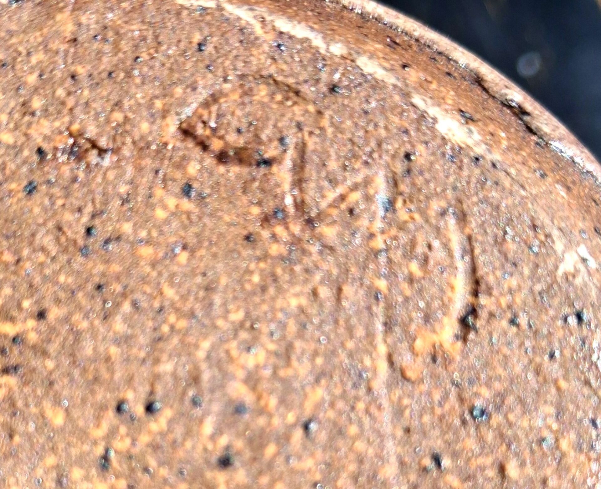 Glazed stoneware vase with a contemporary design, signed to be identified.