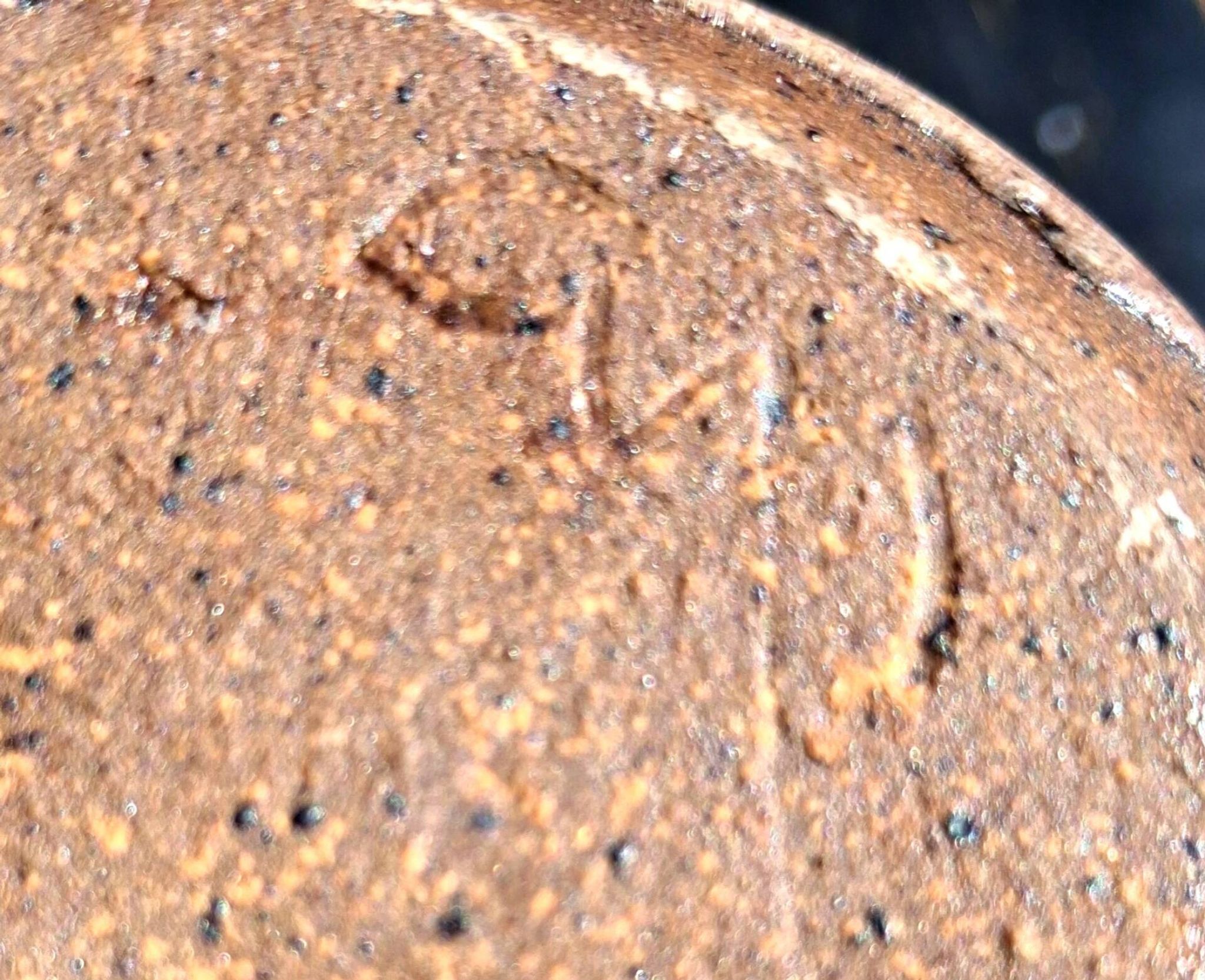 Glazed stoneware vase with a contemporary design, signed to be identified.