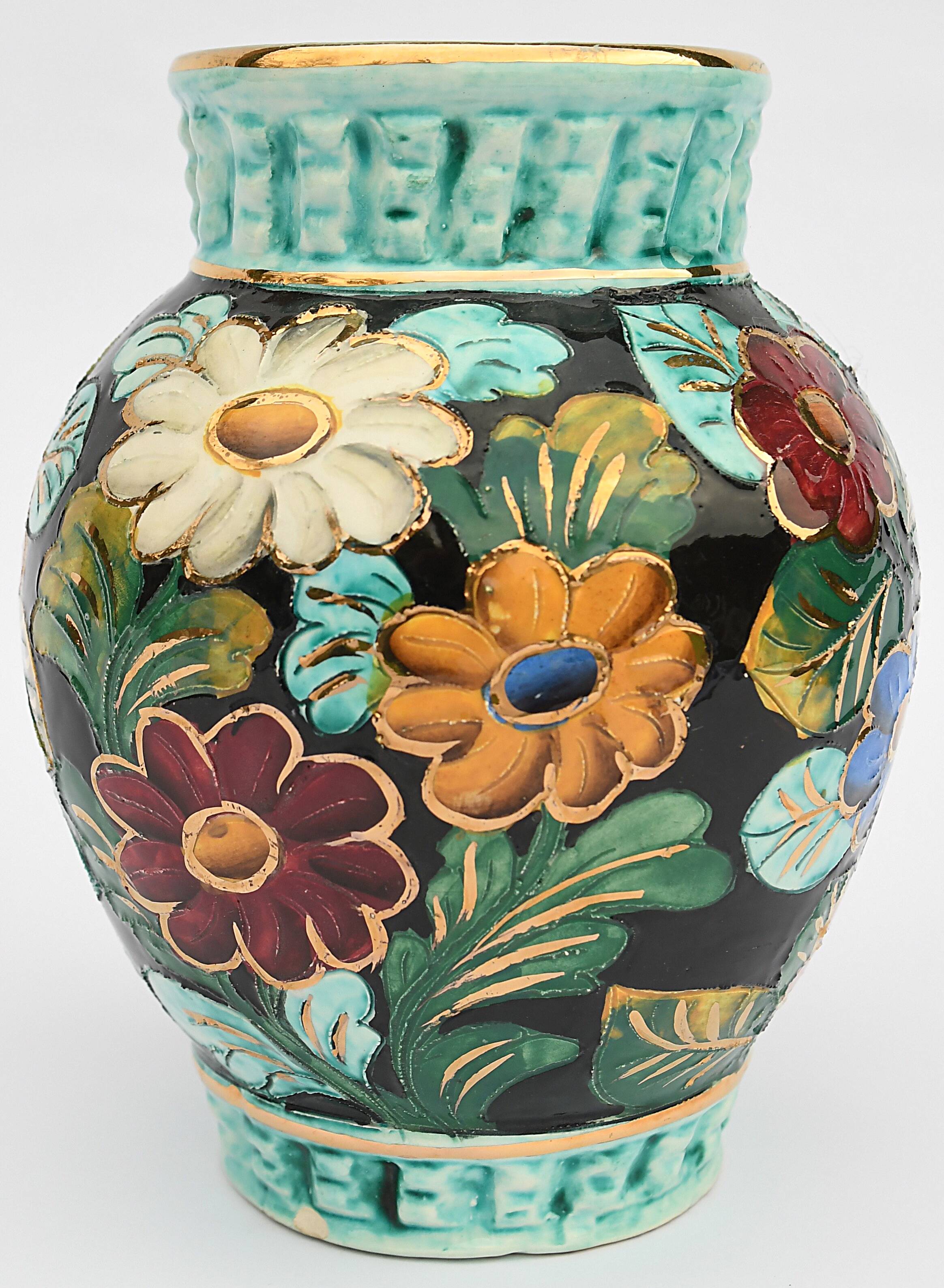 Monaco vase with colorful flower pattern