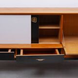 Oswald Vermaercke Sideboard with Black and White Sliding Doors, 1950s for V