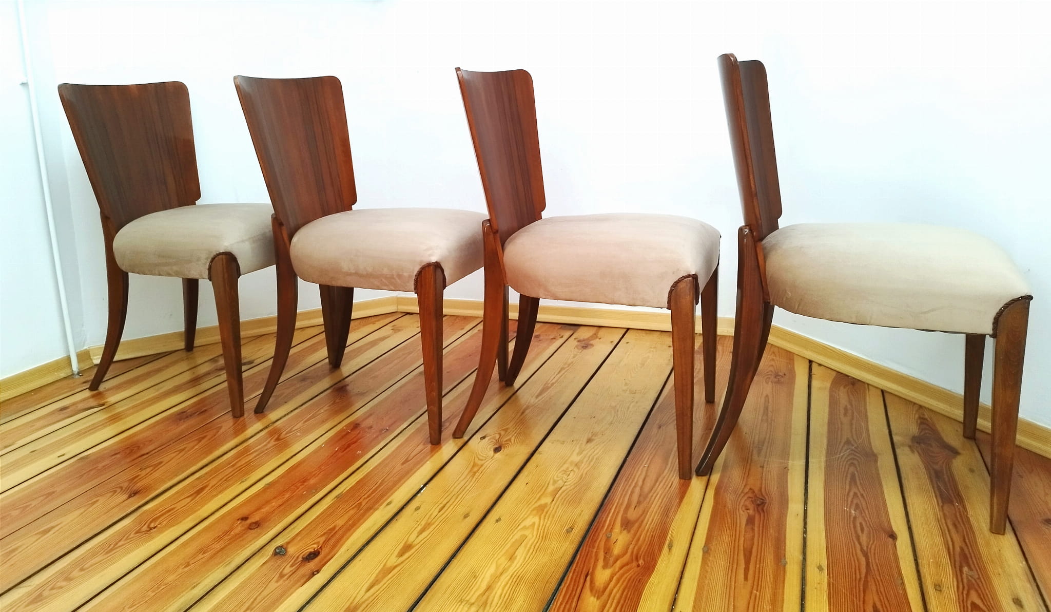Set of four chairs H-214 proj.J.Halabala, the 50s Czechoslovakia