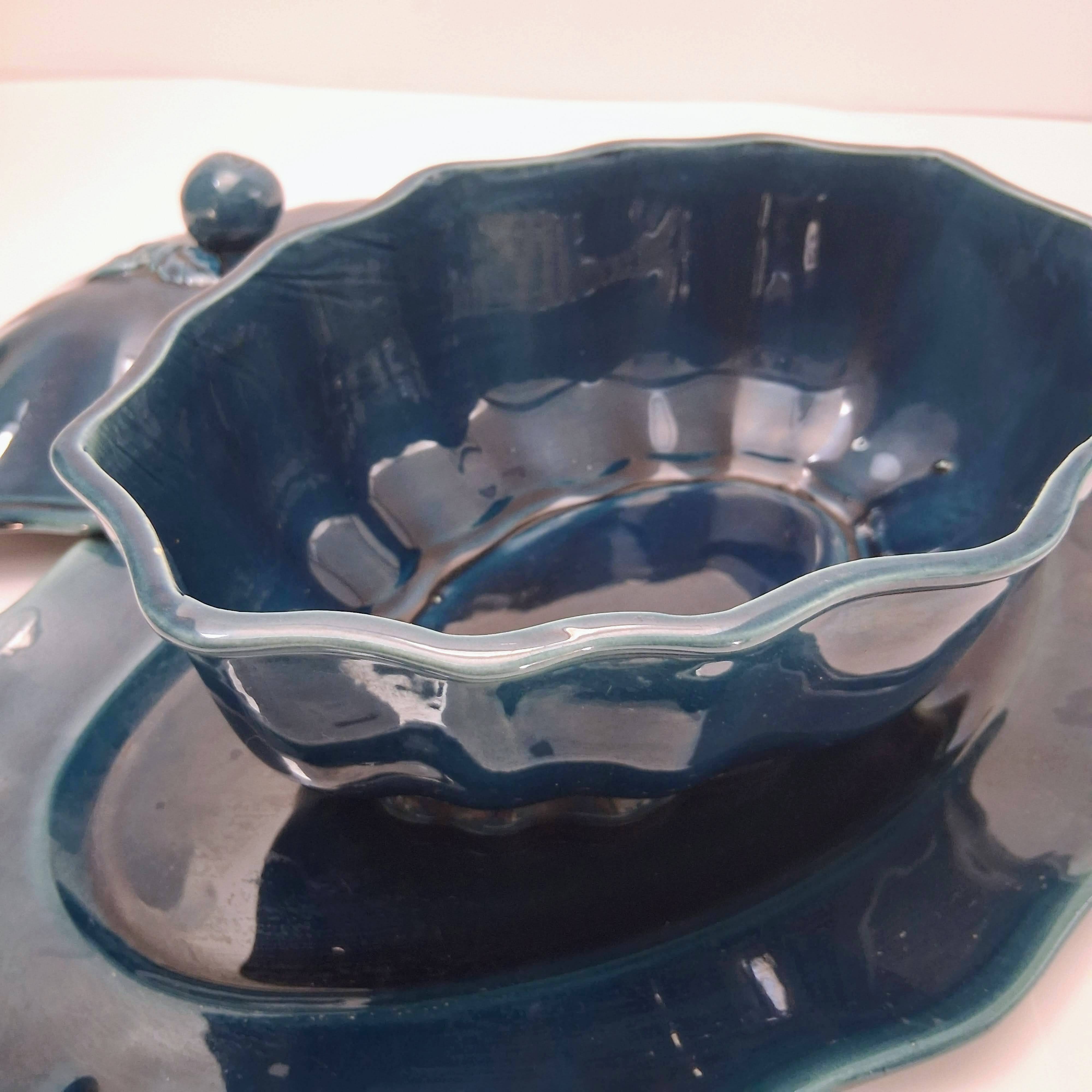 Tureen - Ceramic, Enamel, glossy cobalt blue glaze - 1970