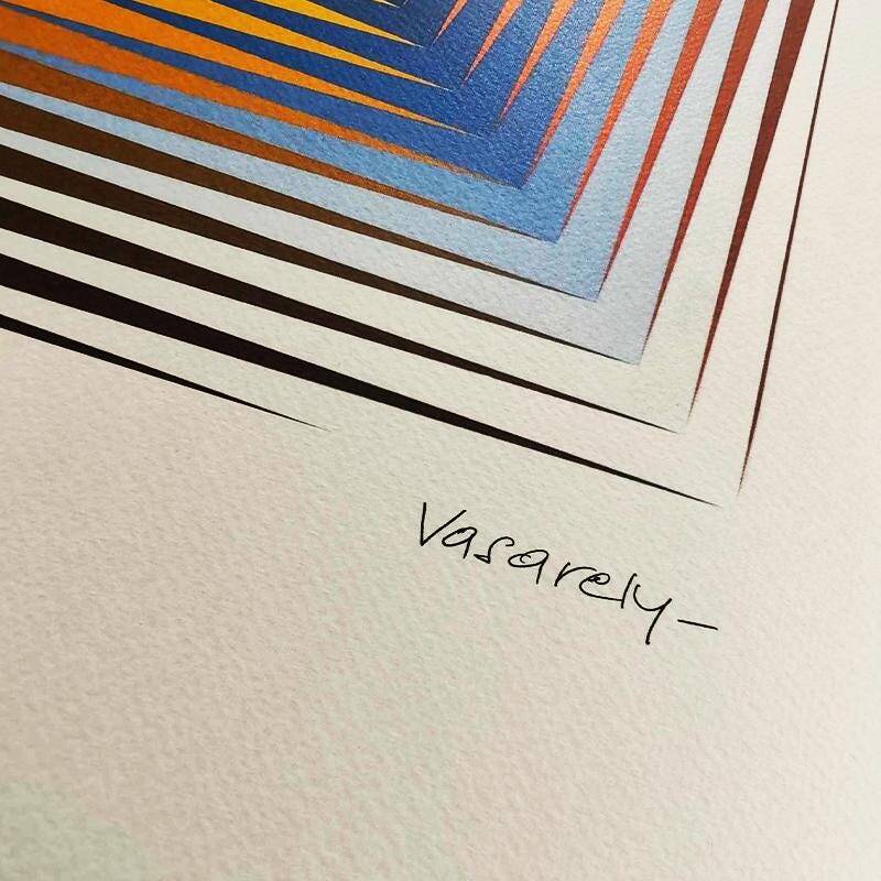 Lithographie de Victor Vasarely, édition limitée et numérotée, années 1970