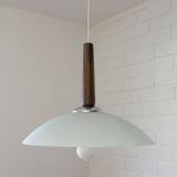 Hanging Lamp Mid-century modern Vintage Pendant Mint Green Glass Light 1970