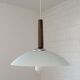 Hanging Lamp Mid-century modern Vintage Pendant Mint Green Glass Light 1970