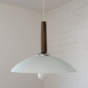 Suspension vintage en verre vert menthe, style moderne du milieu du siècle, années 1970