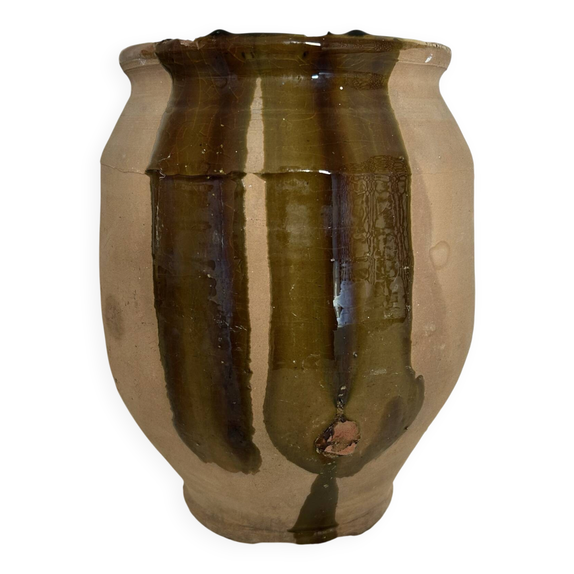 Old jar with brushstroke decoration