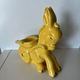Yellow donkey enameled ceramic pocket emptier