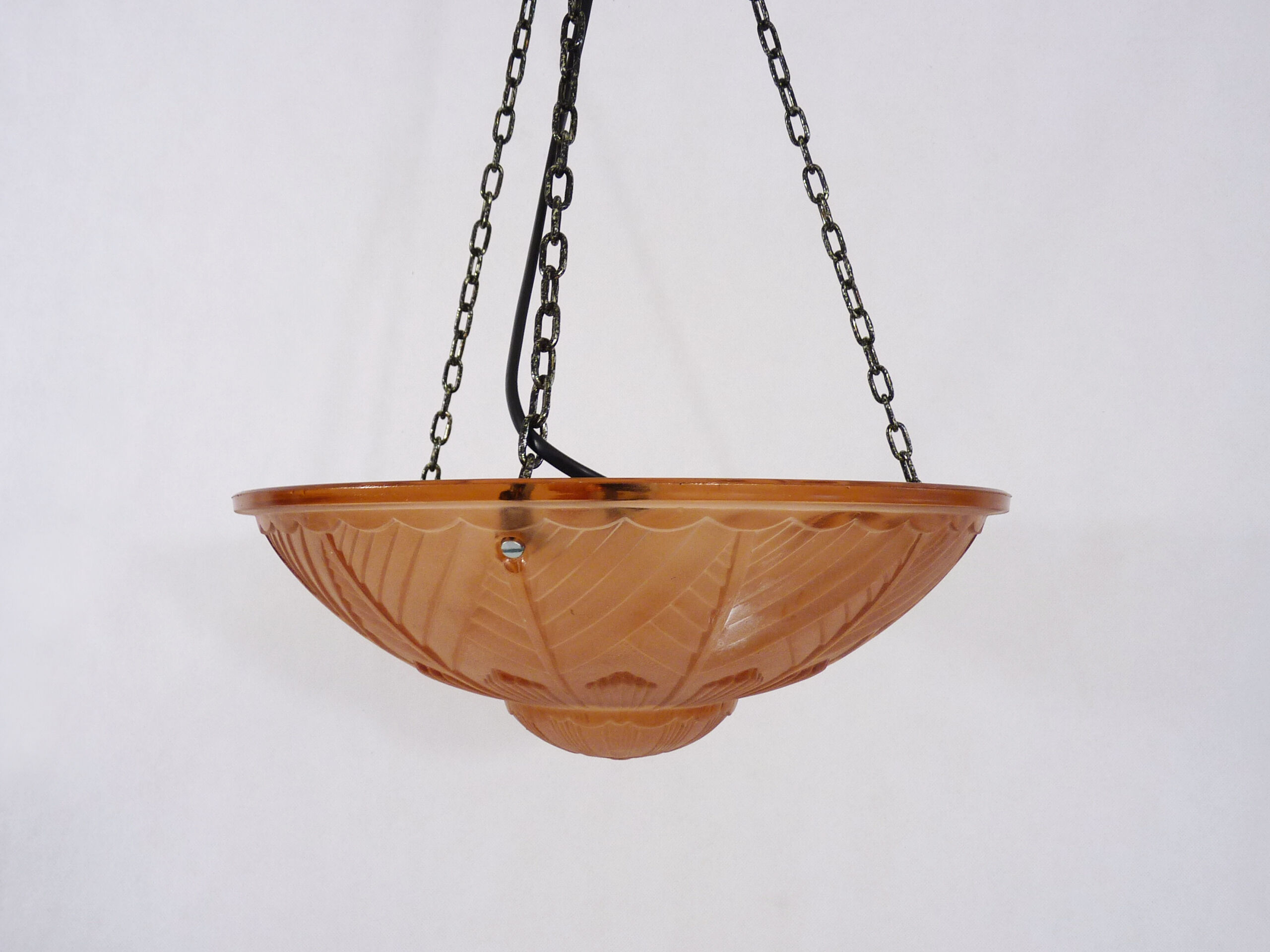 Suspension calysque Art Deco 1 Fire in glass paste