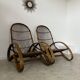 Set of 2 rattan lounge chairs armchairs Italian design from the 60s vintage rattan