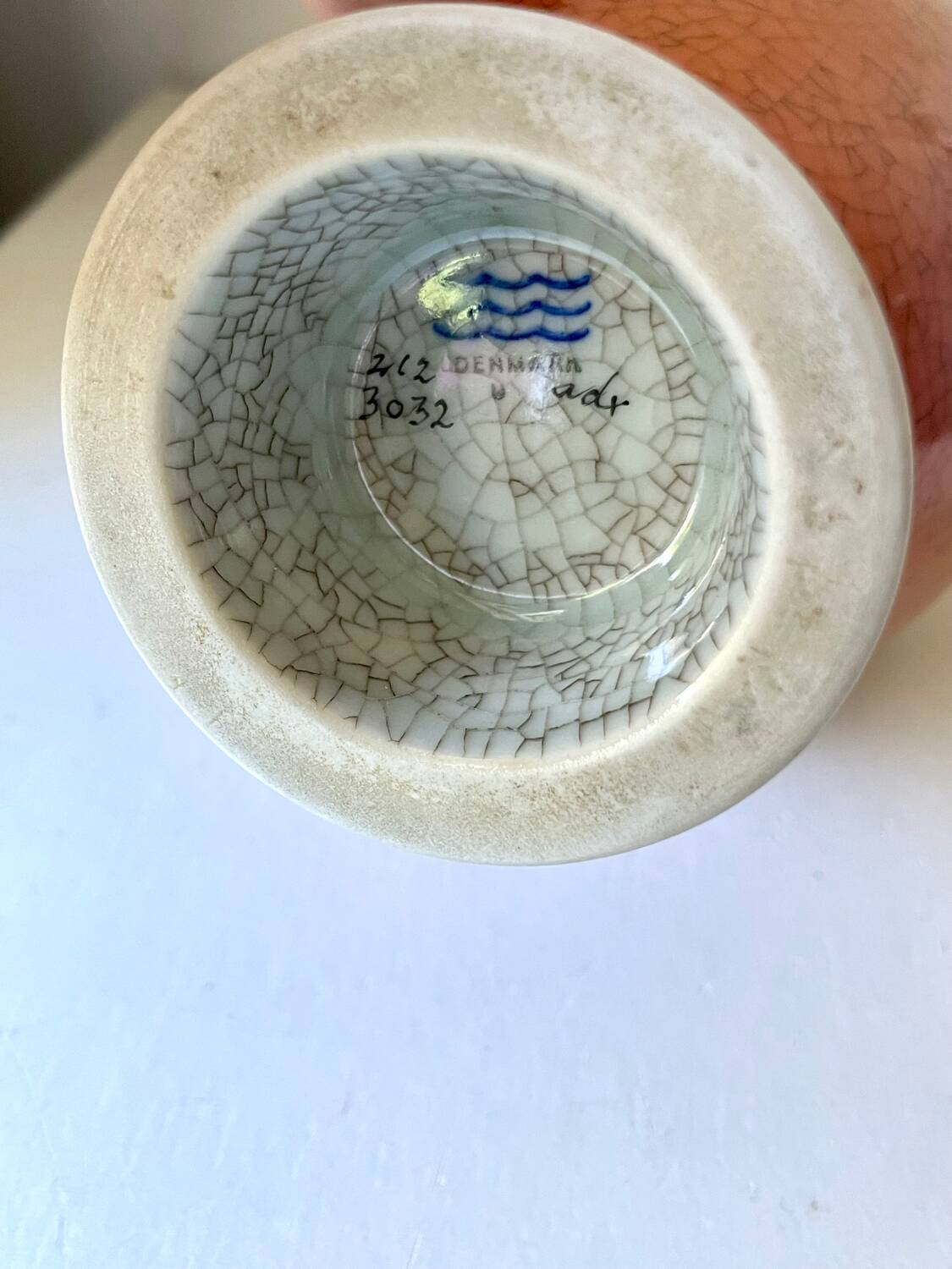 Royal Copenhagen Porcelain crackle ware  Vase Art Deco designed by Tho