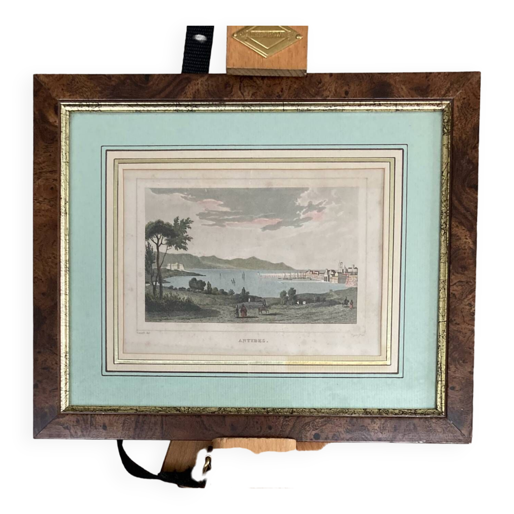 Tableau, gravure paysage à ANTIBES époque XIXe