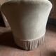 Old toad armchair in beige velvet