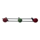 Retro coat rack with 3 red and green balls