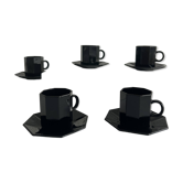 Vintage ESSO coffee set – 1970s – black ceramic