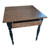 Square red wooden table