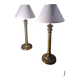 paire de lampes de chevet acier patiné 47x20 elec ok abat jour neuf tres be