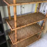 Rattan shelf and bamboo vintage year 50