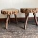 Pair of mountain coffee tables made of wooden logs from the 1970s.