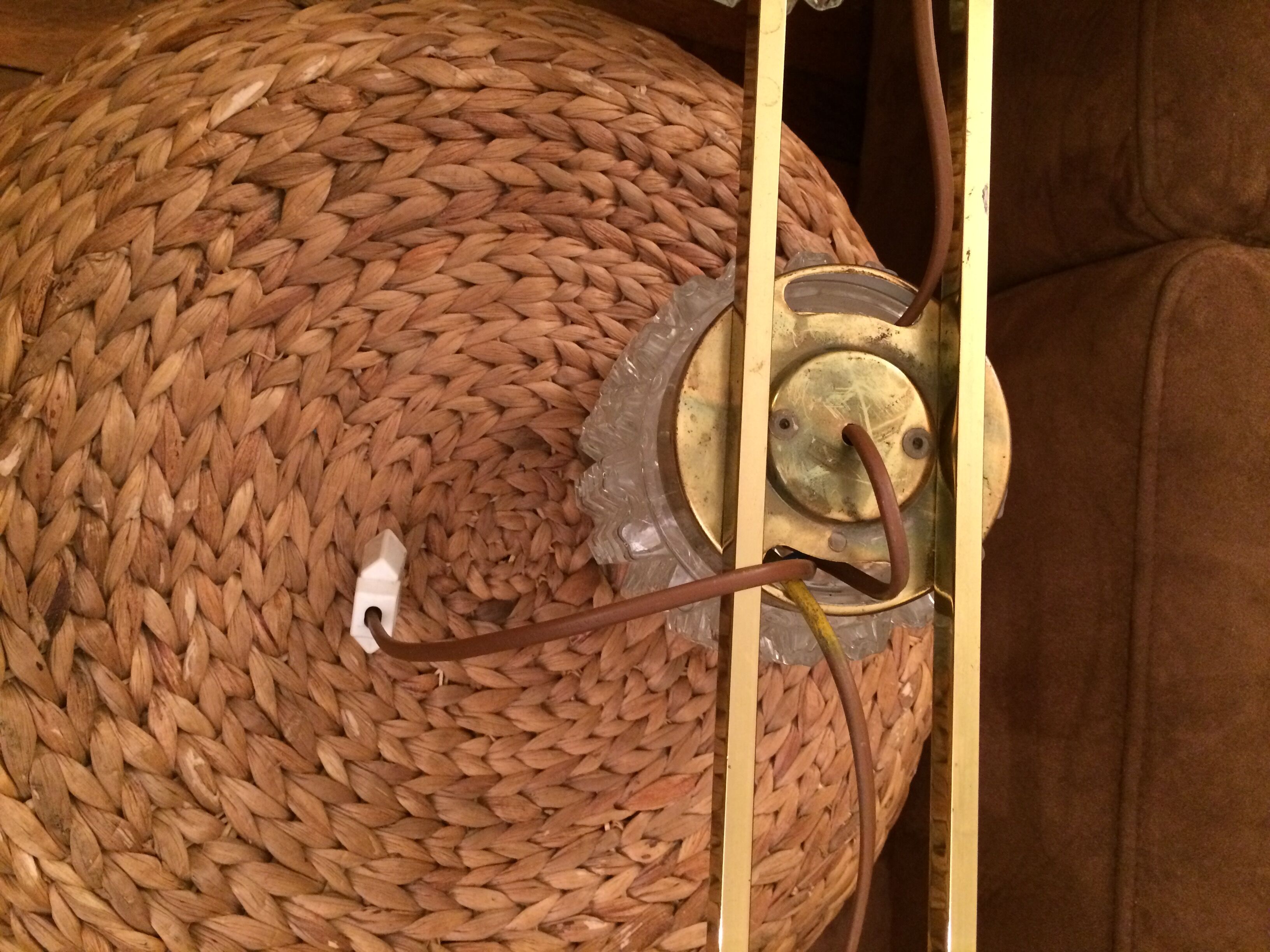 Chiselled glass wall sconce from the 70s