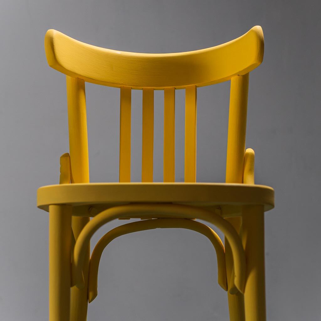 Set of 4 chairs in multicolor 50s vintage modern wood