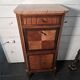 Louis XV style secretary with marquetry and marble top.