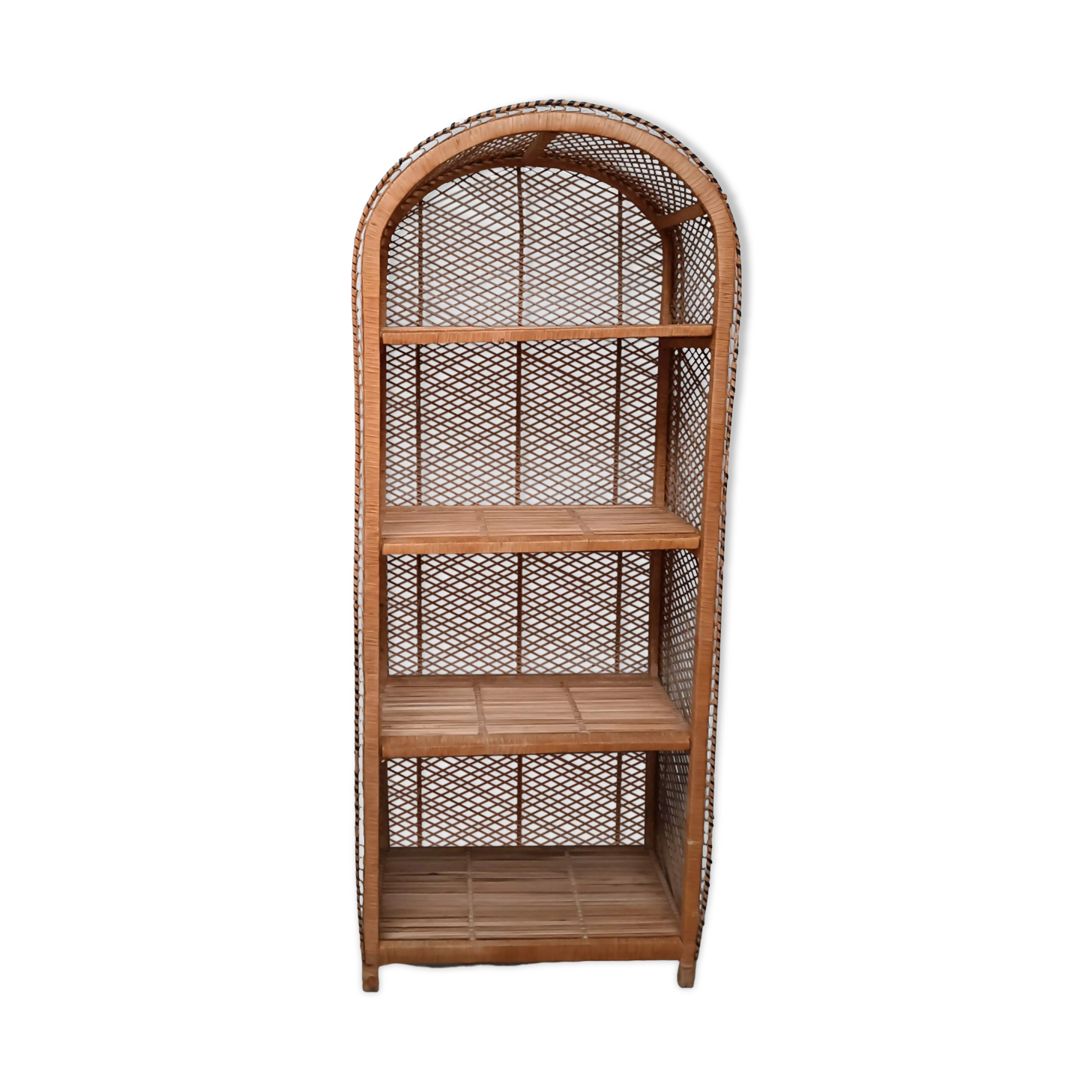 Vintage rattan bookcase