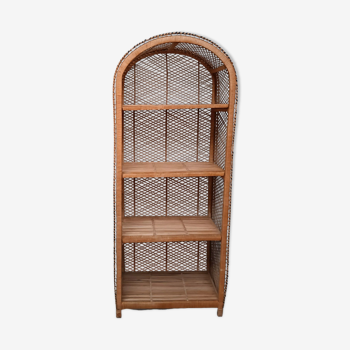 Vintage rattan bookcase