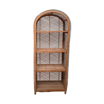 Bibliothèque en rotin vintage