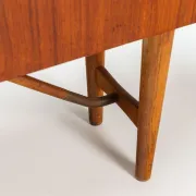 Peter Lovig Nielsen boomerang writing desk teak Lovig Denmark 1960