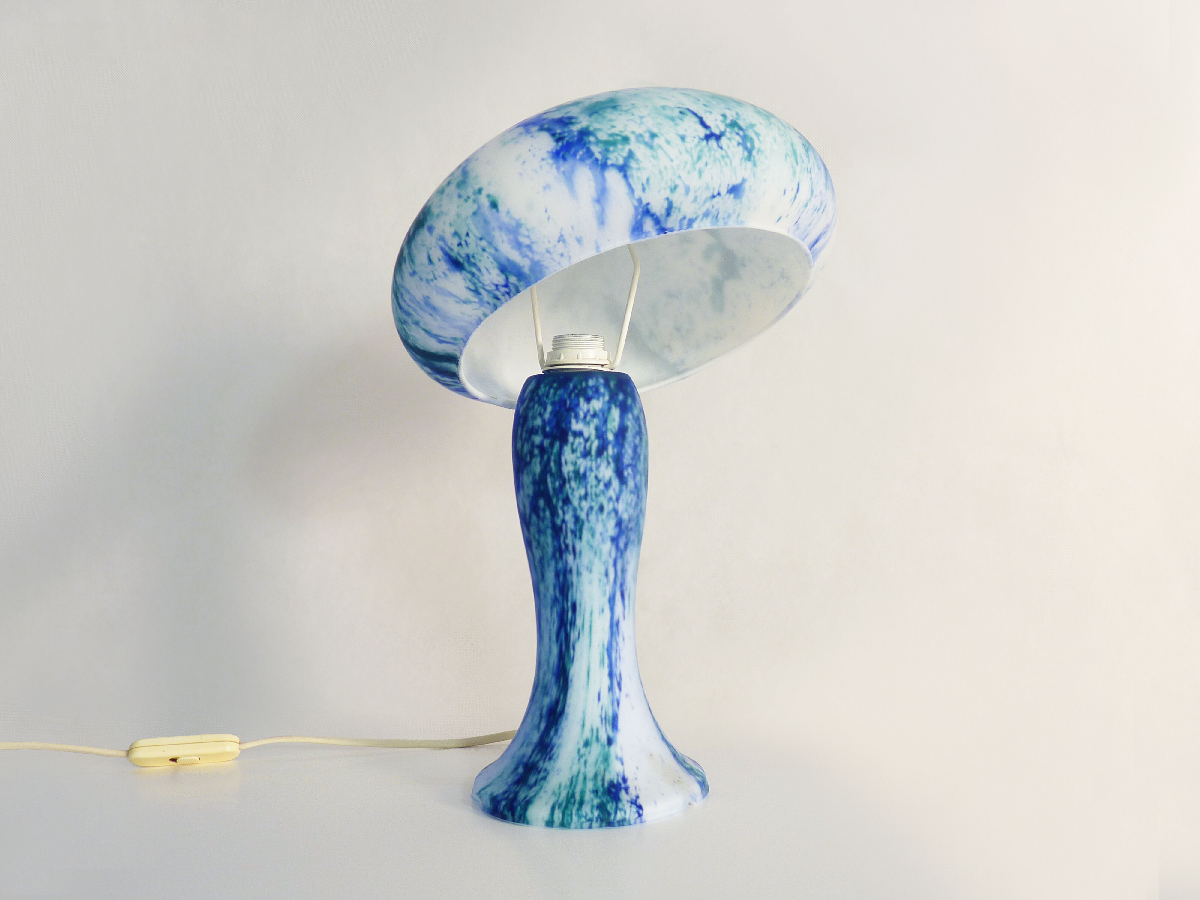 Glass paste mushroom lamp, swivel head, years 60