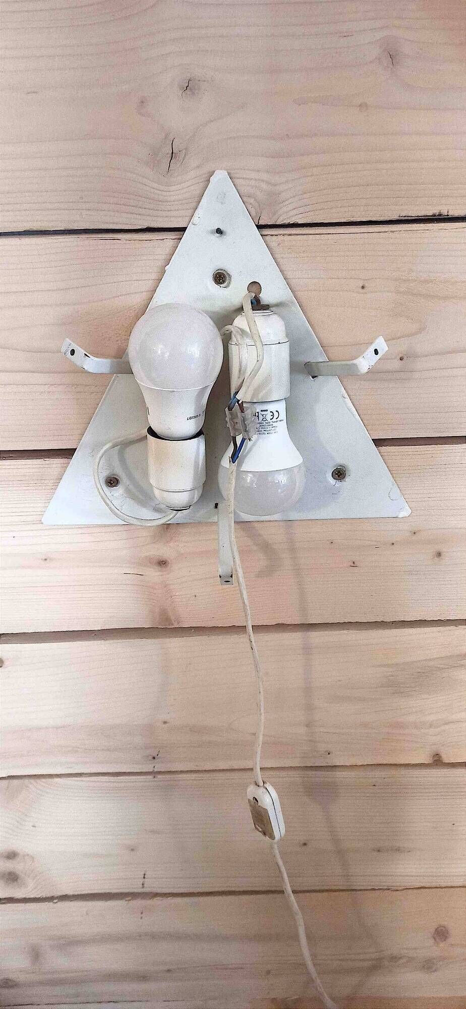 Triangular Murano light fixture (ceiling light or wall light) 1970s Height 48 cm