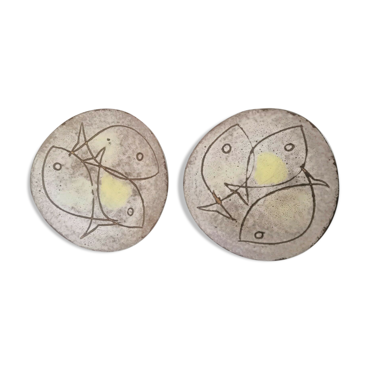Pair of ceramic plates design 60s