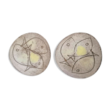 Pair of ceramic plates design 60s