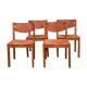Set de 4 chaises en orme et cuir