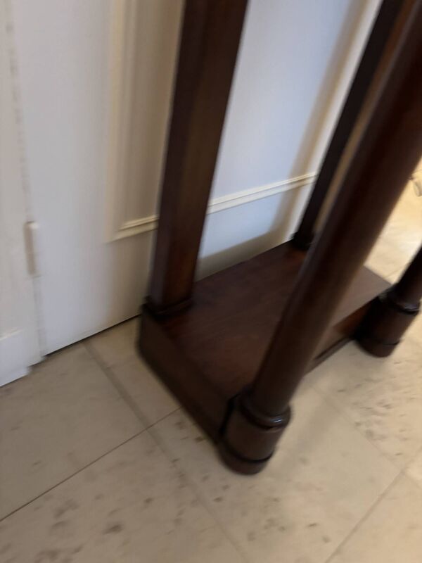 Ancienne et petite console empire d'époque début XIX eme en acajou marbre