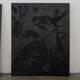 Large abstract diptych, mixed media on canvas by Alyse Stone RCA