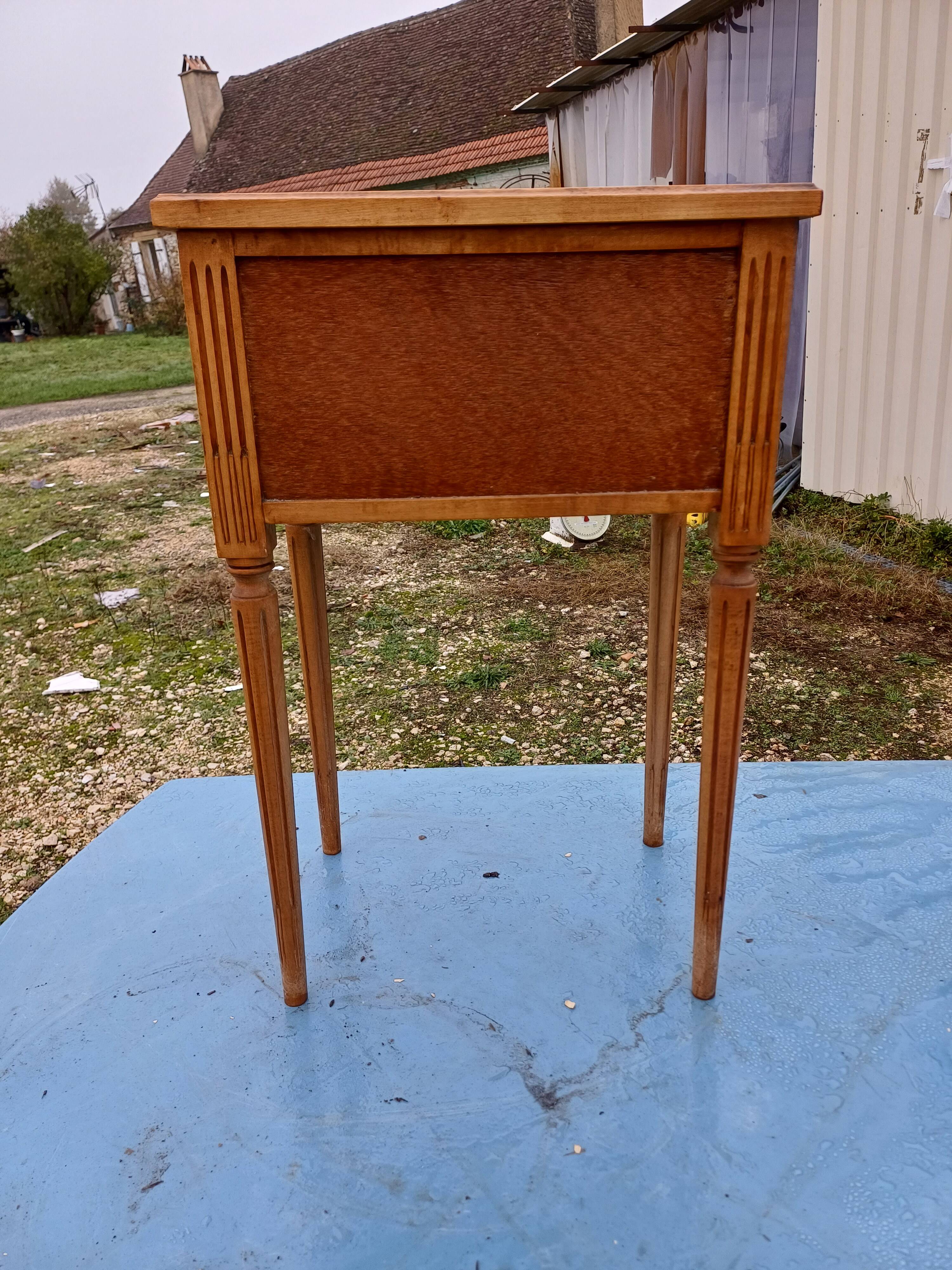 Nightstand 2 drawers walnut oak and burl walnut