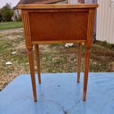 Nightstand 2 drawers walnut oak and burl walnut