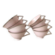 Tasses art déco roses