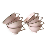 Tasses art déco roses