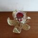 Bougeoir fleur verre  Murano poudre d'or