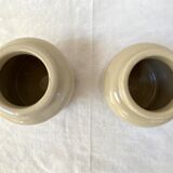 Set of 2 old stoneware mustard pots