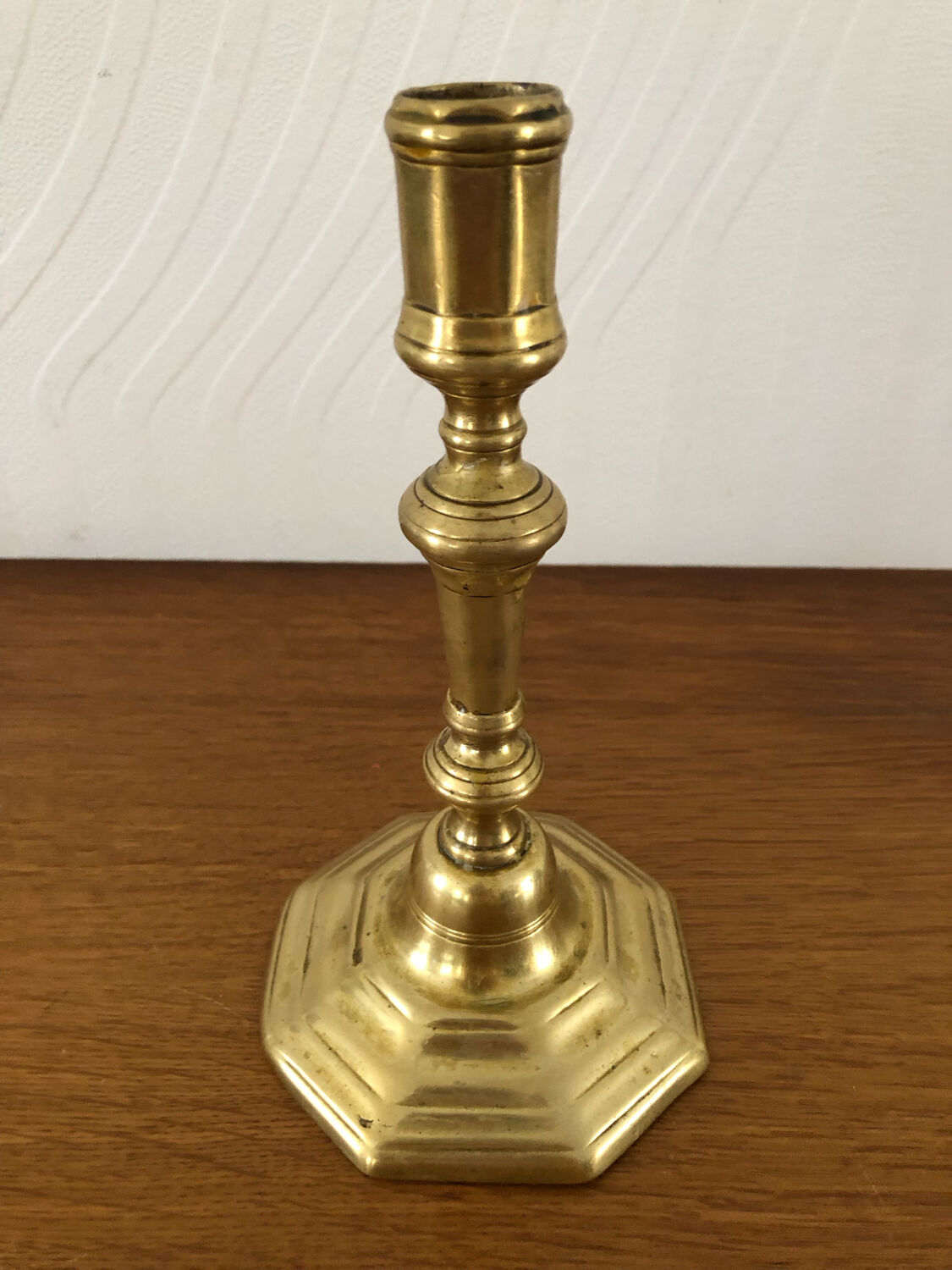 Antique brass candle holder