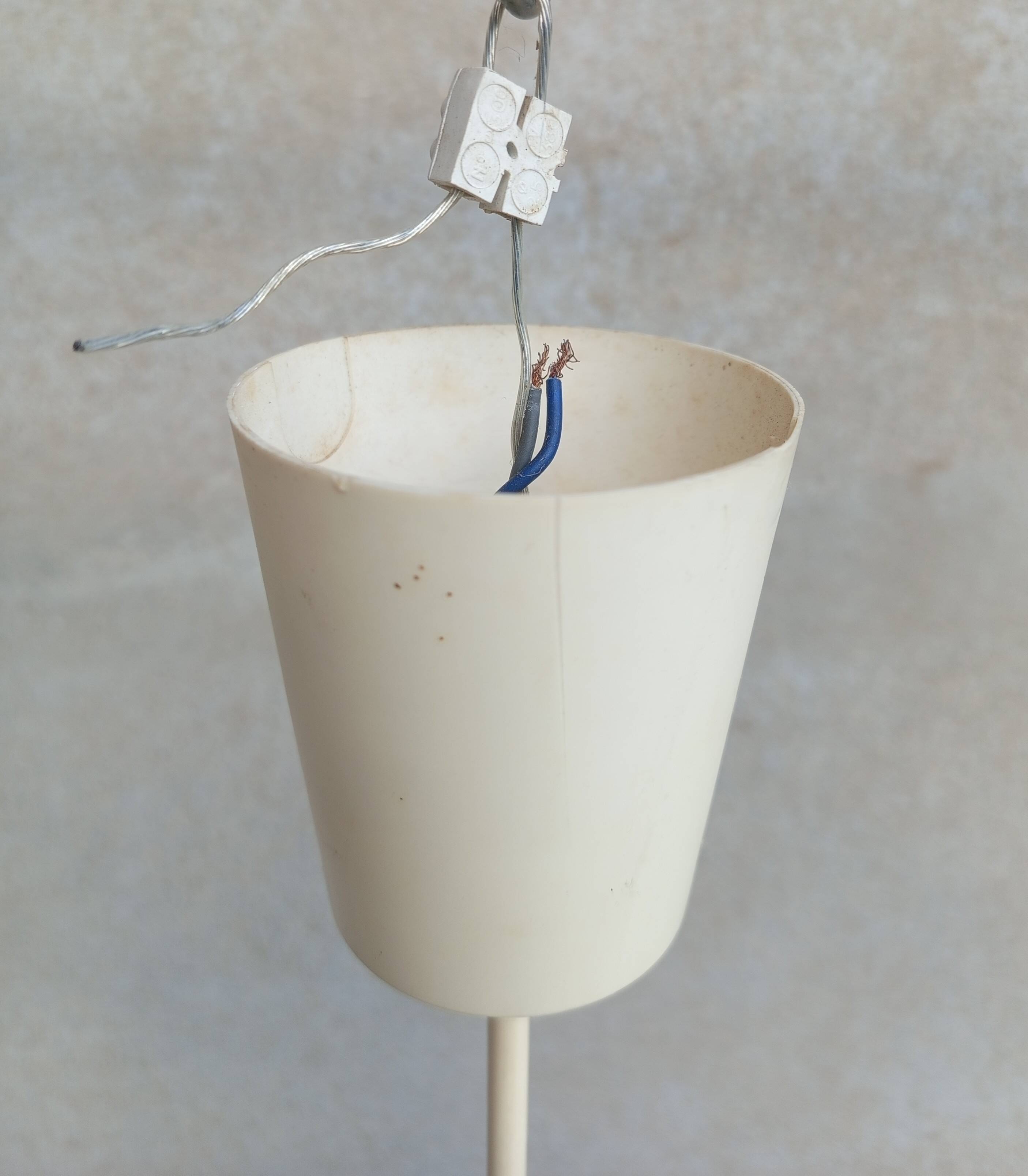 Vintage pendant light in dark gray and opaline metal