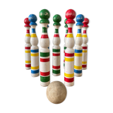 Old painted wooden bowling game