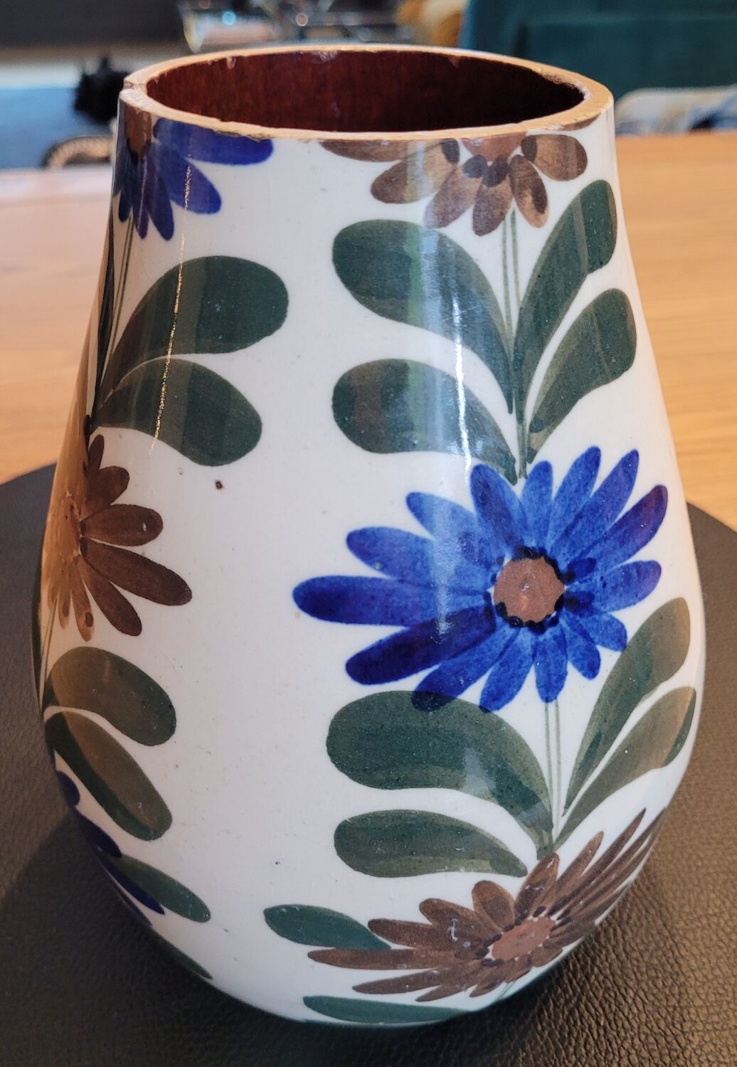 Vintage hand-painted ceramic vase