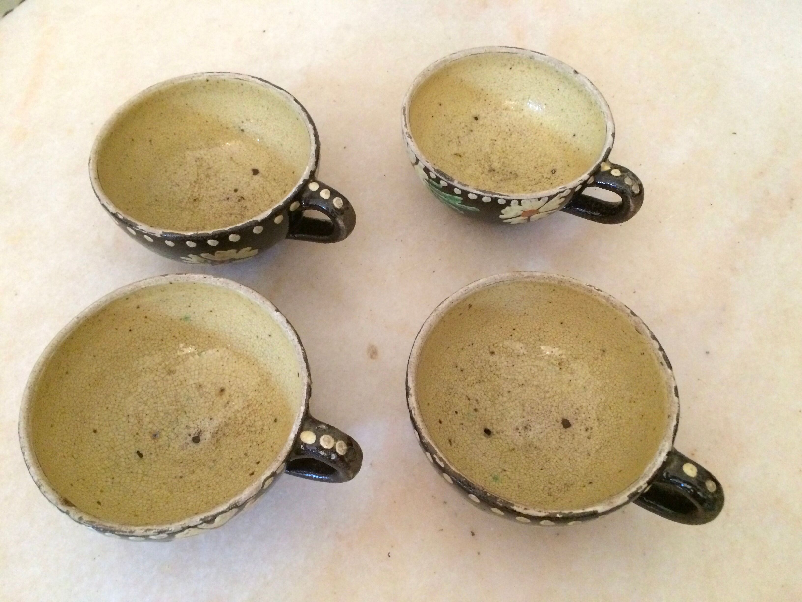 Old Marnaz terracotta cups